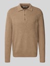 ONLY & SONS Relaxed Fit Strickpolo aus Baumwoll-Mix Modell 'DALE LIFE' Hellbraun