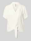 Soyaconcept Regular Fit Bluse aus Viskose mit Knotendetail Modell 'RADIA' Offwhite
