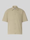 Jake*s Studio Men Regular Fit Freizeithemd mit Strukturmuster Taupe