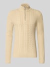Blend Gebreide pullover met ritssluiting, model 'BASIM' Offwhite