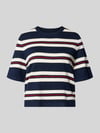 VERO MODA Boxy Fit Strickshirt aus Viskose-Mix Modell 'VMSILJE' Dunkelblau