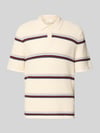 JACK & JONES Regular Fit Poloshirt mit Streifenmuster Modell 'MAINE' Offwhite