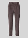 Zuitable Slim Fit Hose aus Baumwoll-Mix in Cord-Optik Modell 'Cliffer' Dunkelbraun