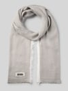 DRYKORN Schal mit Label-Detail und Leinen-Anteil Modell 'PLINA' Mittelbraun