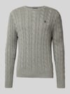 Polo Ralph Lauren Strickpullover mit Label-Stitching Mittelgrau