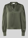 Neo Noir blouse met lange mouwen met stretch model 'Rosslyn' Donkergroen
