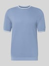 Christian Berg Men regular fit T-shirt in brei-look IJsblauw