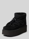 INUIKII Snowboots van leer met plateauzool Zwart