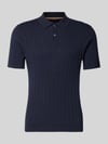 Christian Berg Men Slim Fit Poloshirt in Strick-Optik Marine