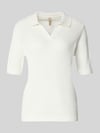 Soyaconcept Strickpullover mit Polokragen und 1/2-Arm Modell 'DENEFA' Offwhite