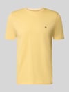 Fynch-Hatton T-Shirt mit Rundhalsausschnitt und Label-Stitching GELB