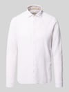 FIL NOIR Regular Fit Business-Hemd aus Leinen-Baumwoll-Mix Modell 'ROMA' Taupe