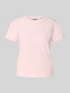 REVIEW T-shirt met ronde hals en Gestikt logo Rosé