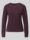VERO MODA sweter o kroju regular fit z okrągłym dekoltem model 'DOFFY' Ciemnoczerwony