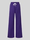Polo Ralph Lauren Wide Leg Sweathose aus Baumwoll-Mix mit Logo-Stitching Lila