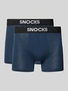 SNOCKS Trunks mit Logo und elastischem Bund im 2er-Pack Marine