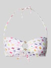 GUESS Slim Fit Bikini-Oberteil mit Logo-Detail Modell 'Ines' Weiss