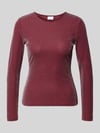 VILA Langarmshirt mit schimmernder Optik Bordeaux