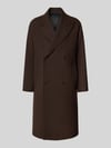 Selected Relaxed Fit Mantel aus Woll-Mix Modell 'SIMON' Dunkelbraun