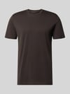 Christian Berg Men t-shirt z bawełny z okrągłym dekoltem Czekoladowy