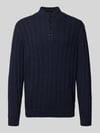 Fynch-Hatton Regular Fit Troyer aus Baumwoll-Woll-Mix Marine