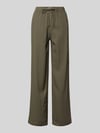 ONLY Wide Leg Leinenhose mit elastischem Bund Modell 'GOA' Oliv