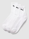PUMA Sokken met labeldetail in een set van 3 paar, model 'SHORT CREW' Wit
