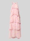 VERO MODA Volant Abendkleid mit V-Ausschnitt Modell 'FELICIA' Pink