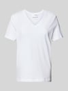 Selected T-Shirt mit V-Ausschnitt Modell 'ESSENTIAL' Weiss