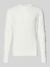 GUESS Strickpullover aus Baumwoll-Modal-Mix Weiss