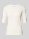 OPUS T-Shirt in Ripp-Optik Modell 'Savka' Offwhite