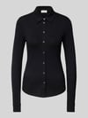Marc O'Polo Overhemdblouse van viscosemix met platte kraag Zwart