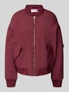 Jake*s Casual jack met opstaande kraag Aubergine