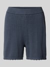 PIECES Regular Fit Strickshorts aus reiner Baumwolle Modell 'SCOUT' Marine