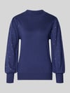 FREE/QUENT Strickpullover mit Ziersteinbesatz Modell 'DOTKA' Blau