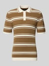 MCNEAL Slim Fit Poloshirt in Strick-Optik Hellbraun