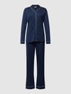 HANRO Regular fit pyjama van puur katoen Donkerblauw