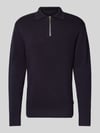JACK & JONES Premium Sweter z dzianiny z prążkowanymi wykończeniami model ‘MILANO’ Czarny