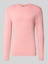 MCNEAL Strickpullover mit geripptem Rundhalsausschnitt Fuchsia Melange