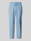 Blend Hose aus Baumwoll-Leinen-Mix mit elastischem Bund Blau