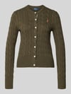 Polo Ralph Lauren Slim Fit Strickjacke mit Logo-Stitching Oliv