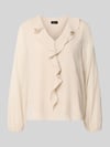 s.Oliver BLACK LABEL Regular Fit Langarmbluse in Crêpe-Optik Beige