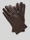 bugatti Handschuhe mit Label-Detail Dunkelbraun