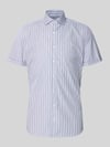 OLYMP Level 5 Slim Fit Business-Hemd mit Blockstreifen und Kentkragen Marine