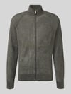Jake*s Studio Men Cardigan met opstaande kraag en ritssluiting Donkergrijs