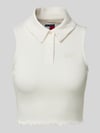 Tommy Jeans Korte top in riblook Offwhite
