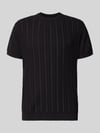 Lindbergh T-Shirt mit Zopfmuster Black