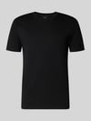 Christian Berg Men T-shirt met geribde ronde hals Zwart