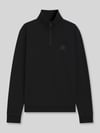 BOSS Orange Regular Fit Troyer aus reiner Baumwolle Modell 'Zetrust' Black