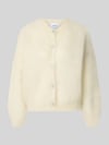 VILLA SOPHIE Loose fit gebreid jack van mohair-mix model 'AMANDA' Wit
